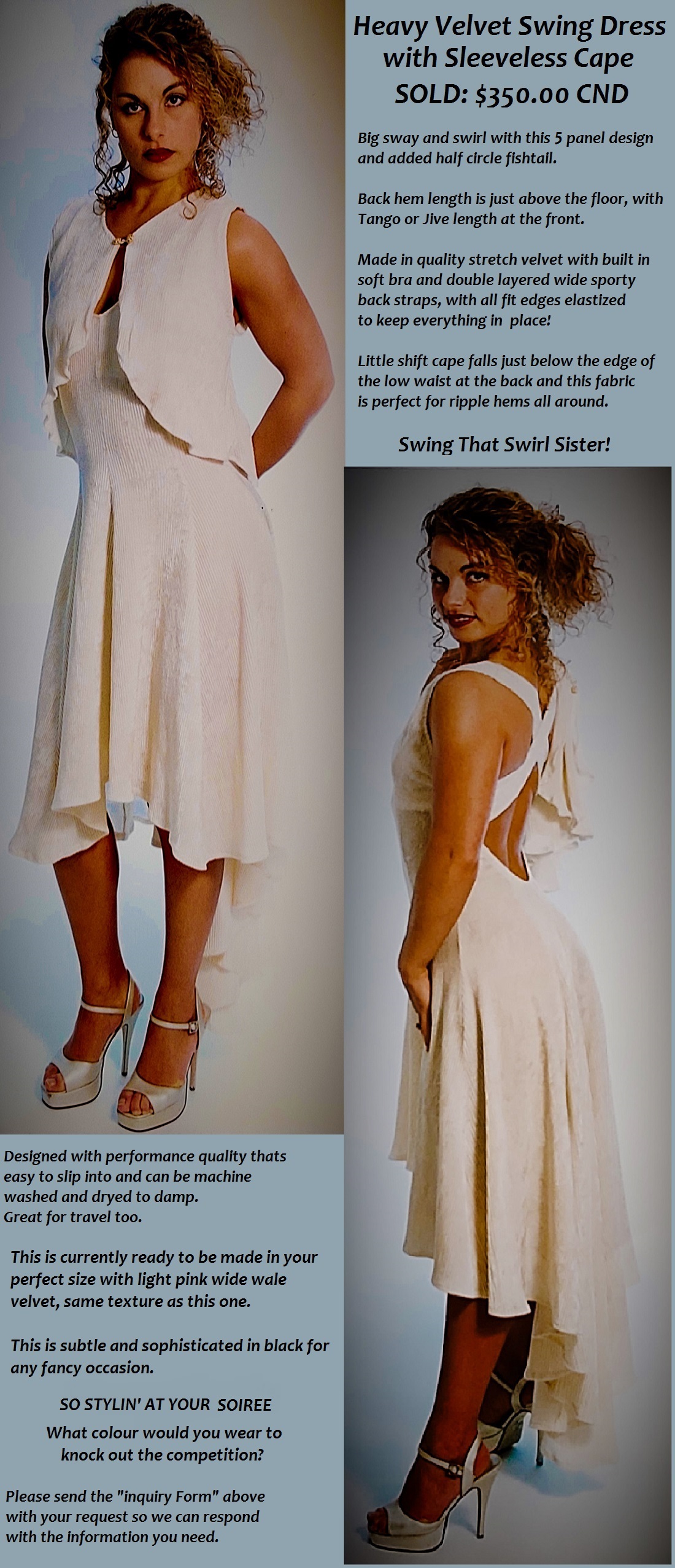 Stretch Velvet Circle Swing Dress Costume